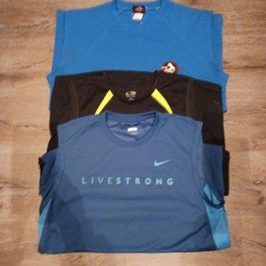 Bundle of 3 Men's sleveless althetic shirts Nike-Hard Wear-Champion